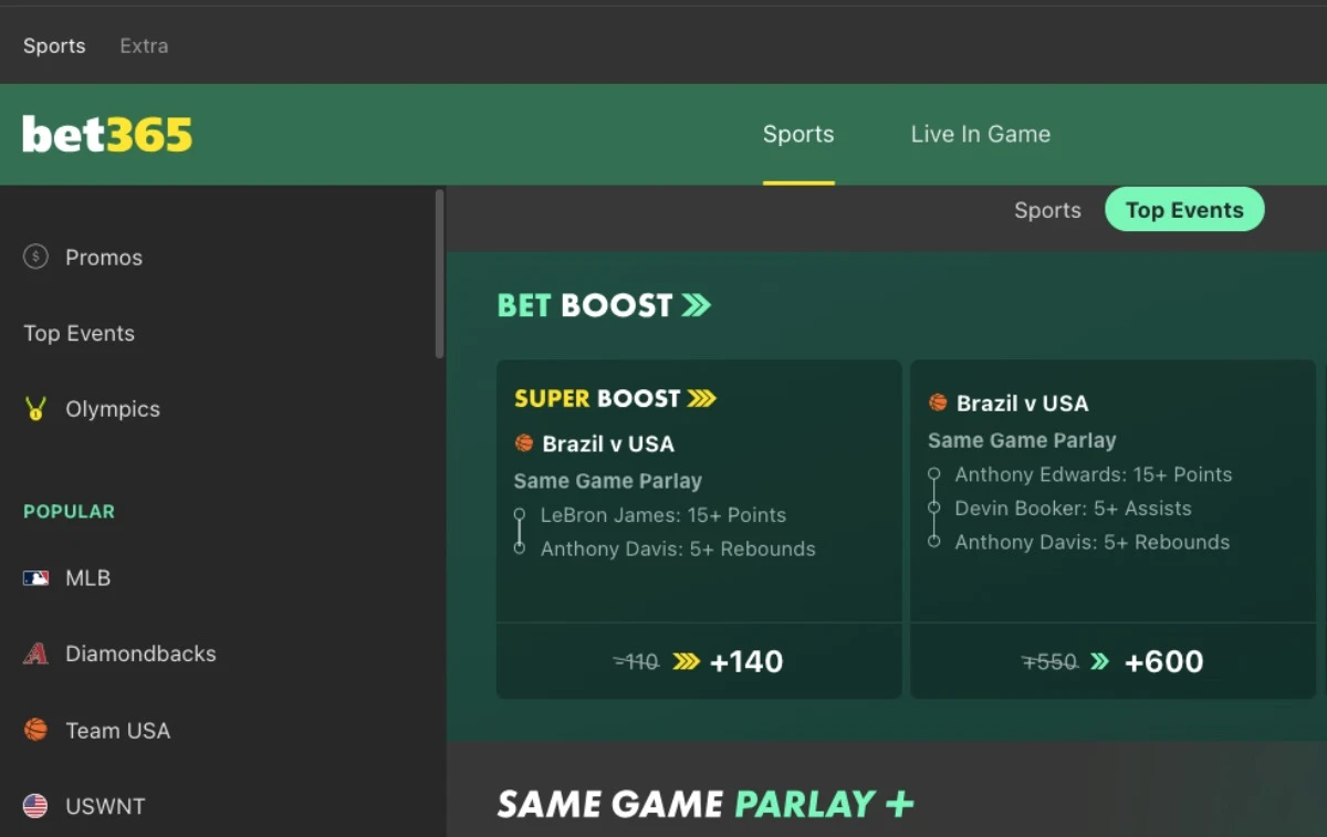 Live-казино раздел Bet365